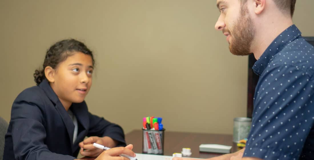 A tutor building on a students' strengths during a tutoring session