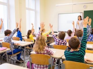 students in an interactive clasroom