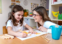 girl in a private lesson to overcome learning disability