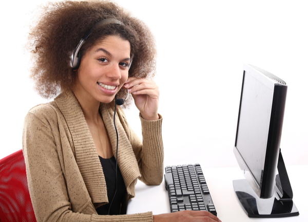 woman at a desk